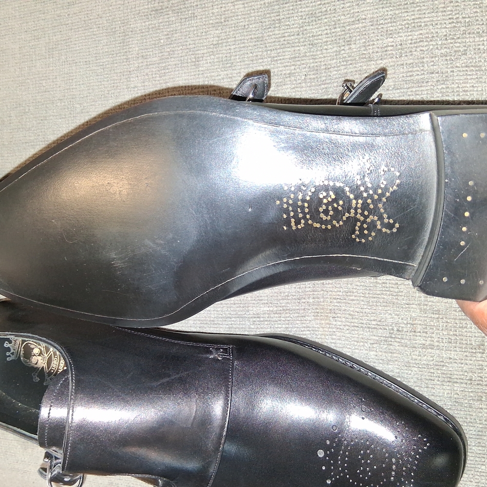 Elegant Black Leather Oxfords by Black - Picture 4 of 5